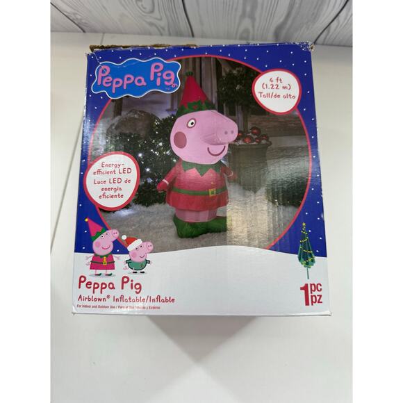 Gemmy 4 Foot Tall Holiday Christmas Yard Inflatable Lighted Peppa Pig - Picture 3 of 5